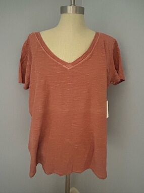 Pilcro Women’s The Bennie Slim V Neck Tee Anthropologie Size XL NWT